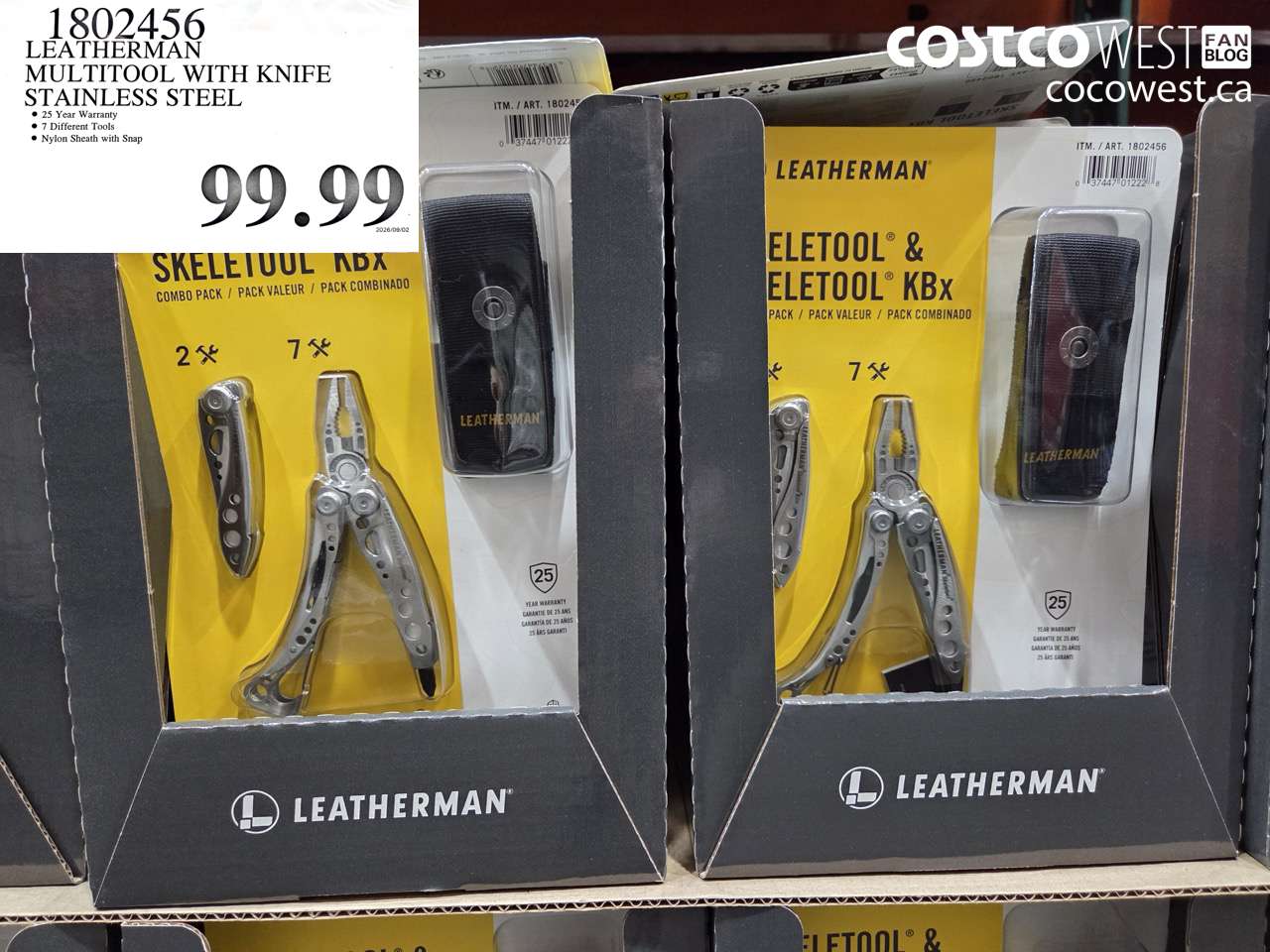 1802456 LEATHERMAN MULTITOOL WITH KNIFE STAINLESS STEEL $99.99