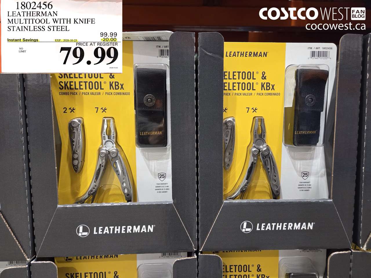 1802456 LEATHERMAN MULTITOOL WITH KNIFE STAINLESS STEEL ($20.00 INSTANT SAVINGS EXPIRES ON 2026-10-25) $79.99