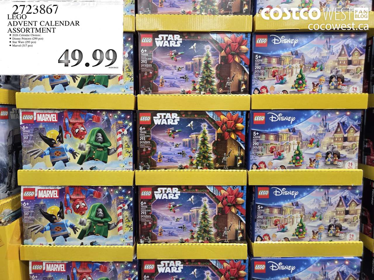 2723867 LEGO ADVENT CALENDAR ASSORTMENT $49.99