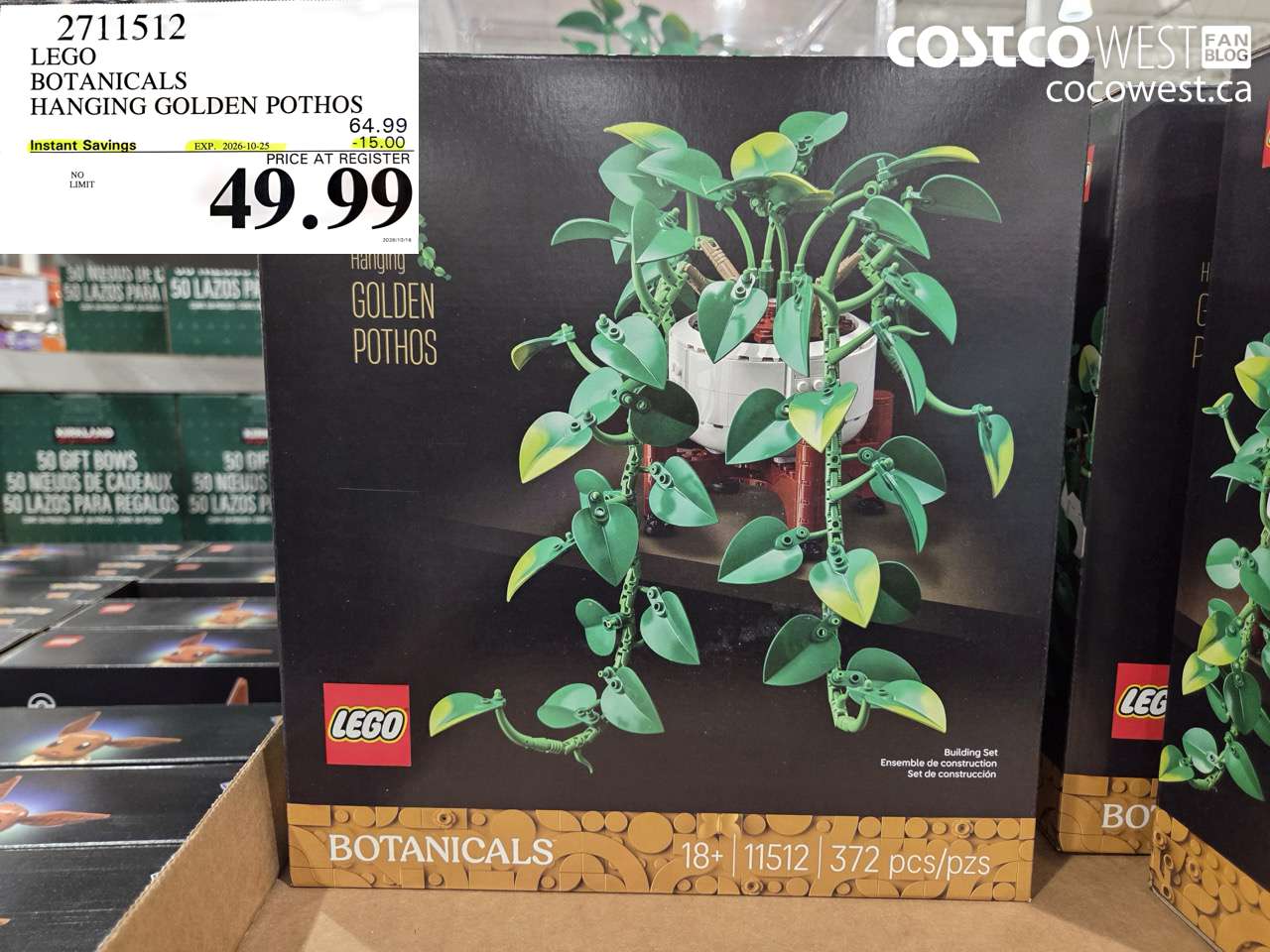 2711512 LEGO BOTANICALS HANGING GOLDEN POTHOS ($15.00 INSTANT SAVINGS EXPIRES ON 2026-10-25) $49.99