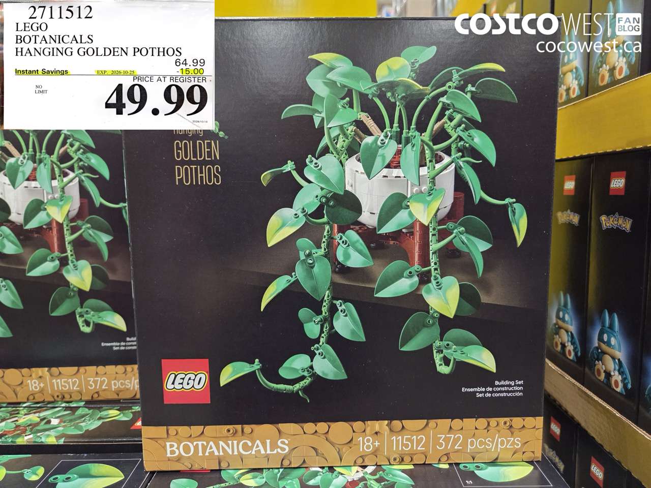2711512 LEGO BOTANICALS HANGING GOLDEN POTHOS ($15.00 INSTANT SAVINGS EXPIRES ON 2026-10-25) $49.99