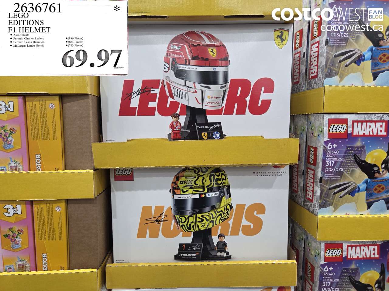 2636761 LEGO EDITIONS F1 HELMET $69.97