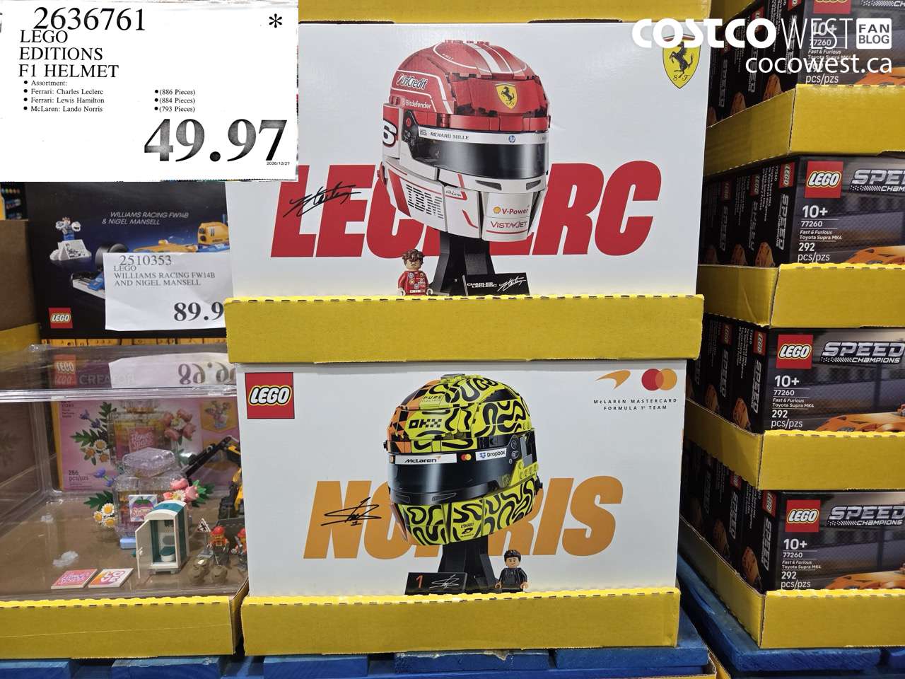 2636761 LEGO EDITIONS F1 HELMET $49.97