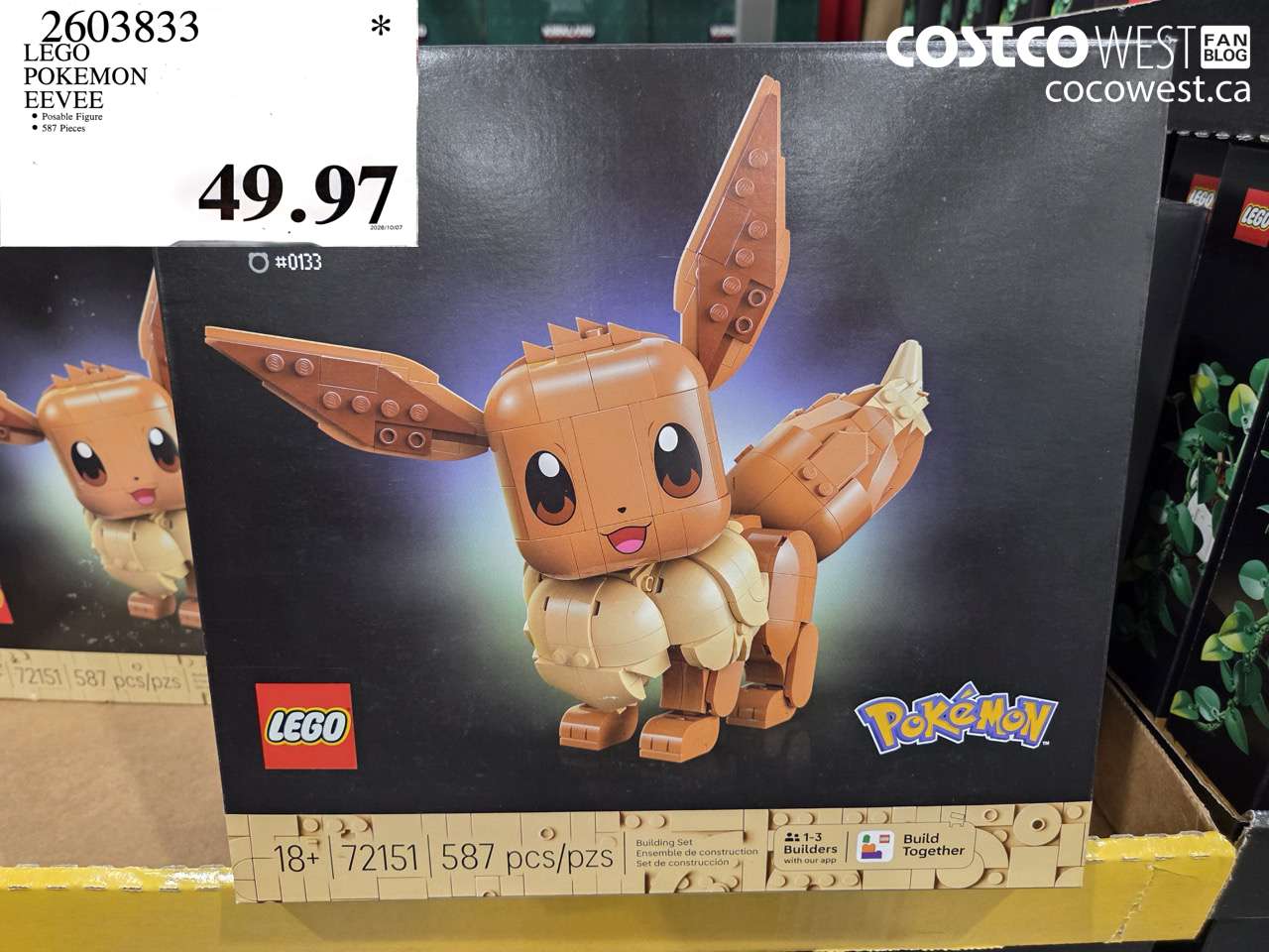 2603833 LEGO POKEMON EEVEE $49.97