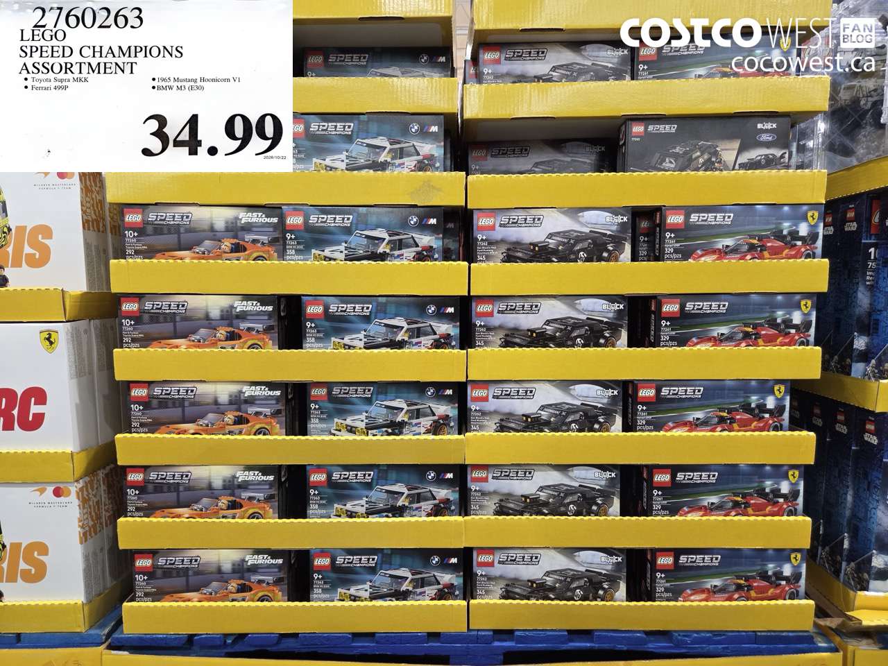 2760263 LEGO SPEED CHAMPIONS ASSORTMENT $34.99