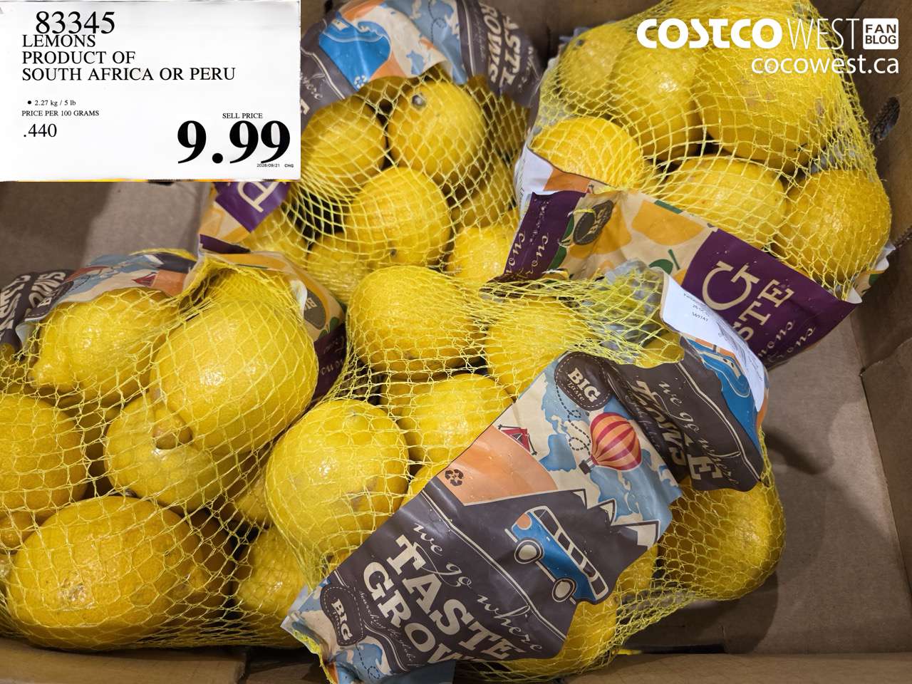 83345 LEMONS PRODUCT OF SOUTH AFRICA OR PERU $9.99