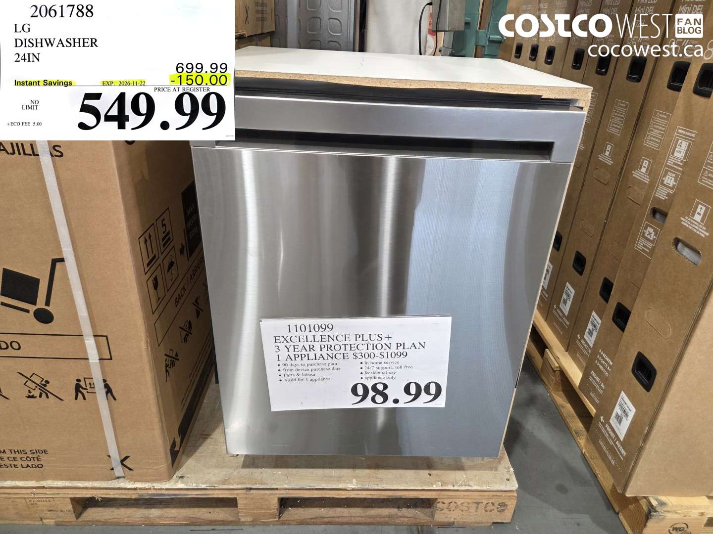 2061788 LG DISHWASHER 24IN ($150.00 INSTANT SAVINGS EXPIRES ON 2026-11-22) $549.99