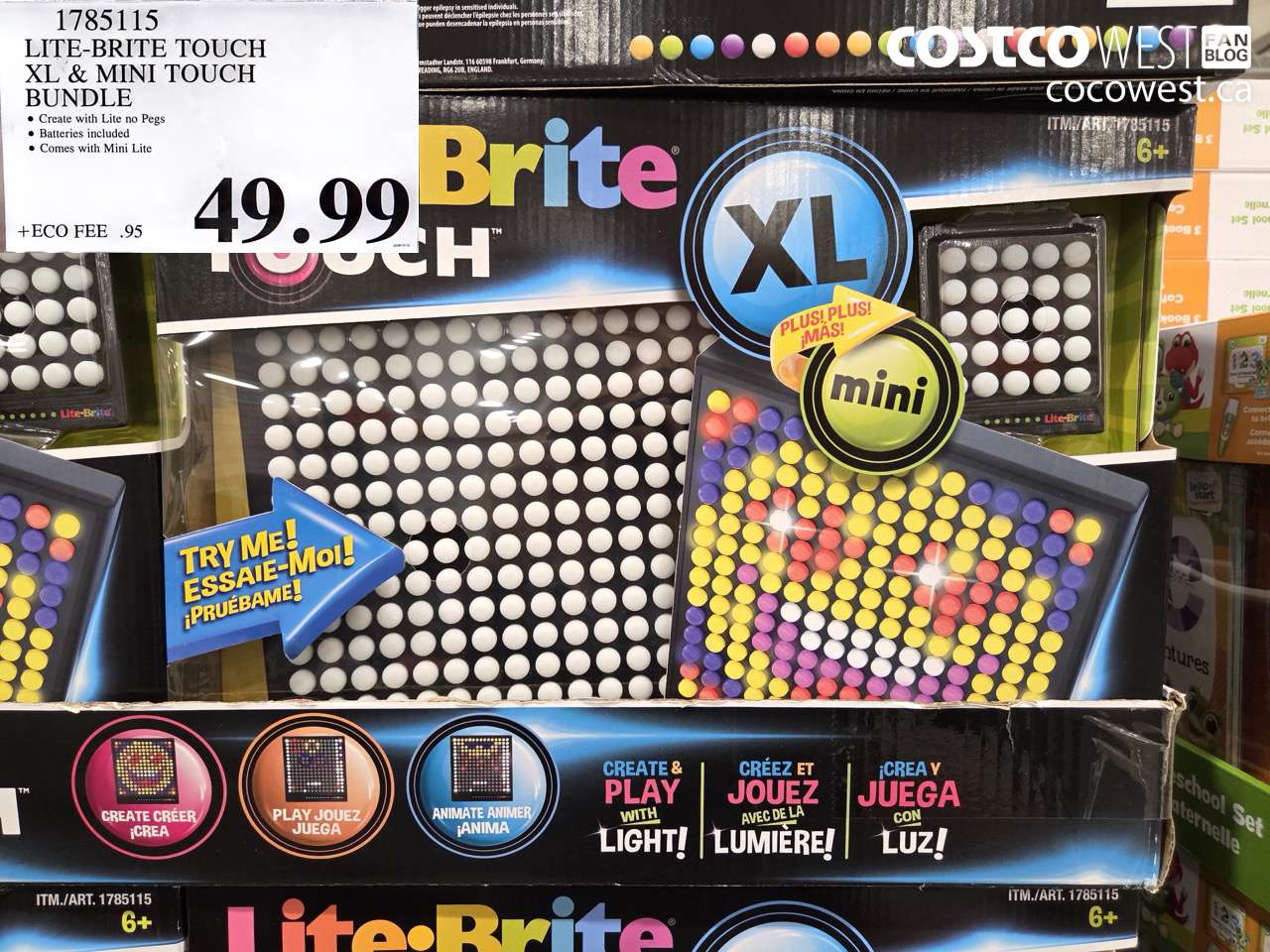 1785115 LITE-BRITE TOUCH XL & MINI TOUCH BUNDLE $49.99
