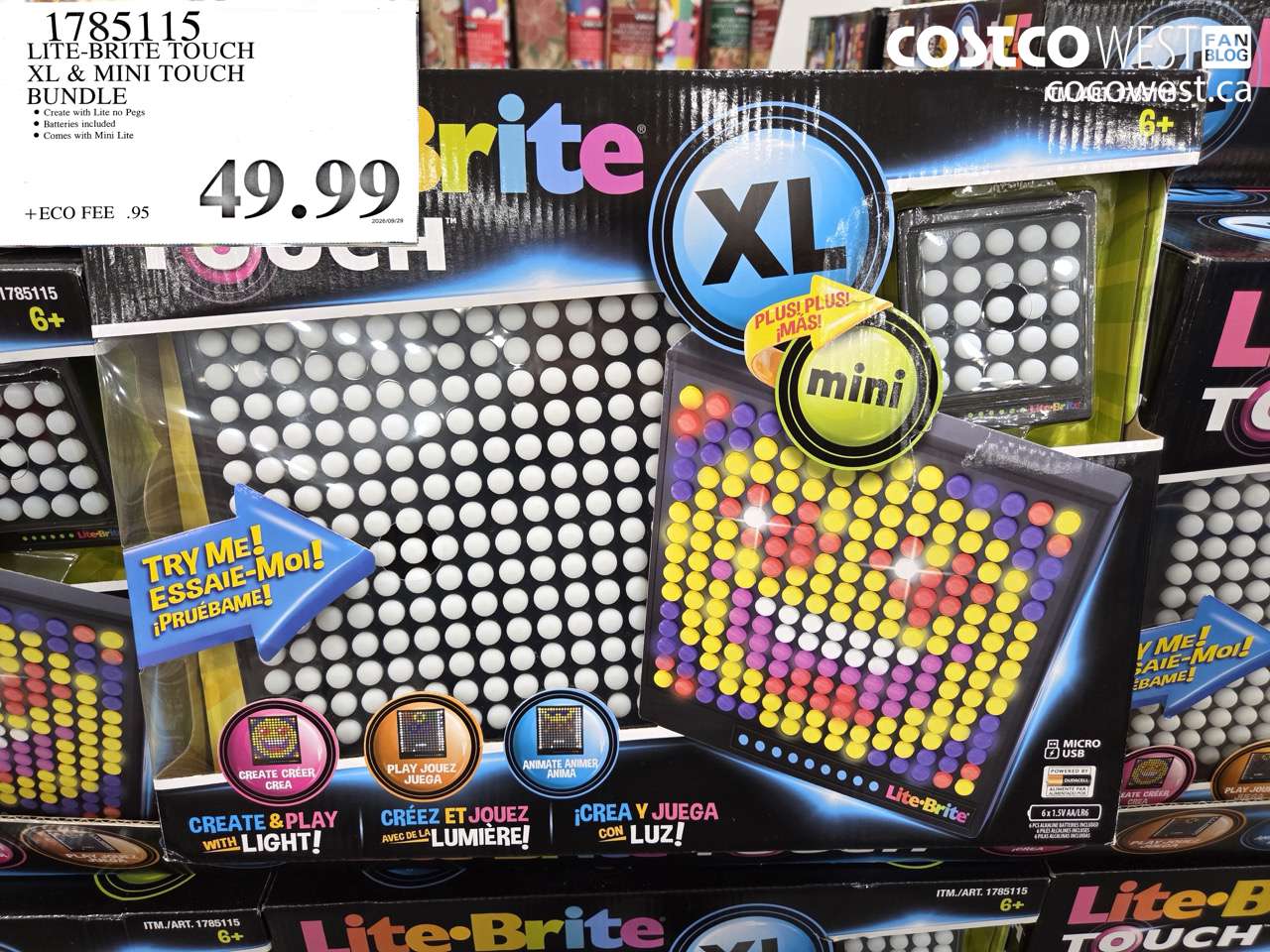 1785115 LITE-BRITE TOUCH XL & MINI TOUCH BUNDLE $49.99