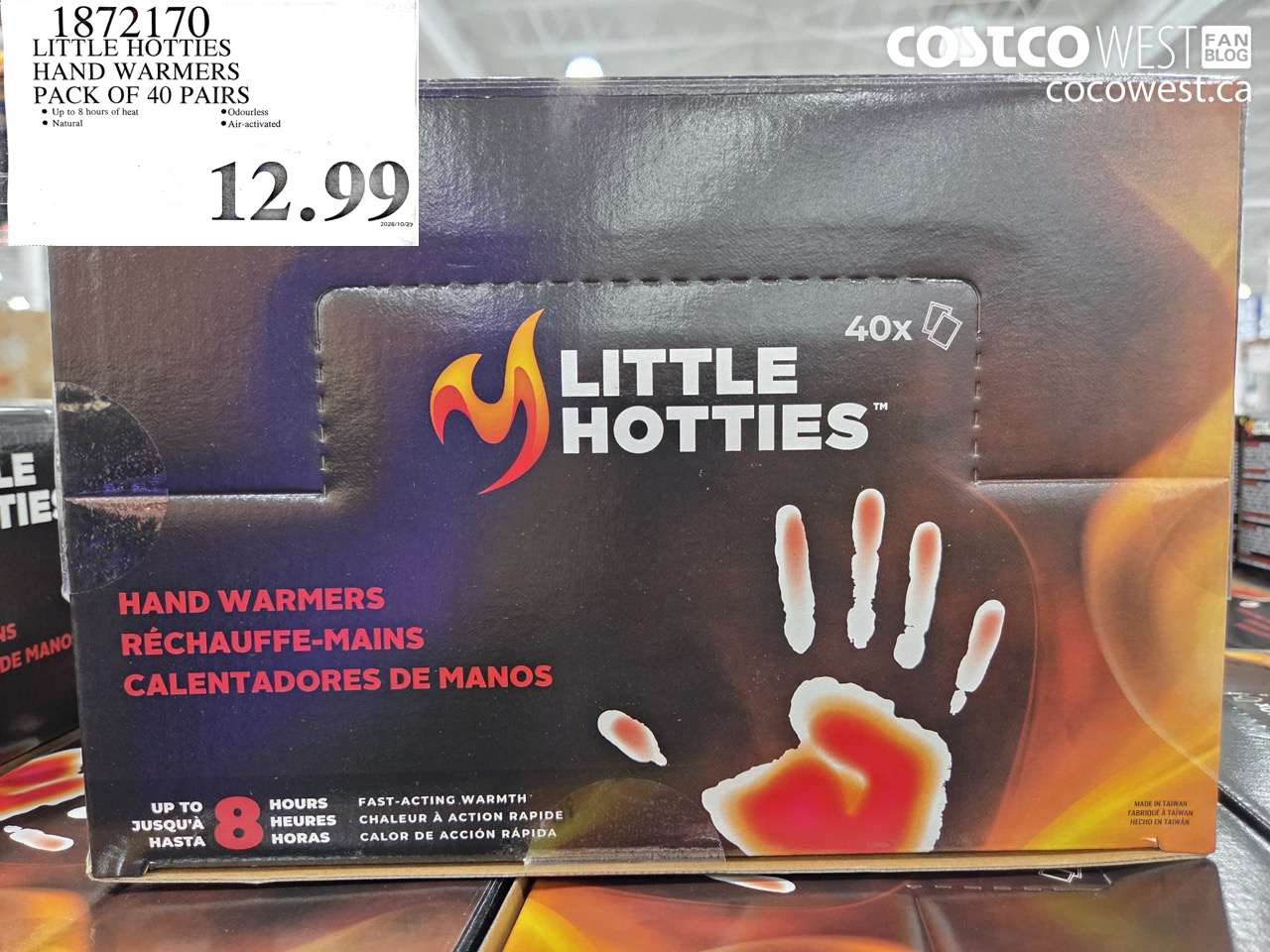 1872170 LITTLE HOTTIES HAND WARMERS PACK OF 40 PAIRS $12.99