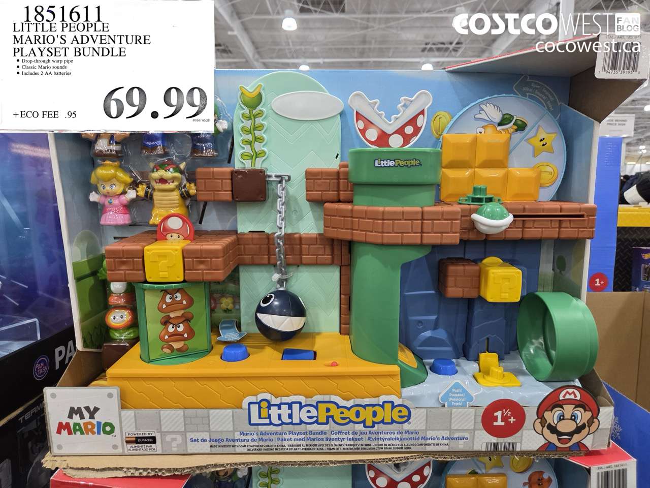 1851611 LITTLE PEOPLE MARIO'S ADVENTURE PLAYSET BUNDLE $69.99