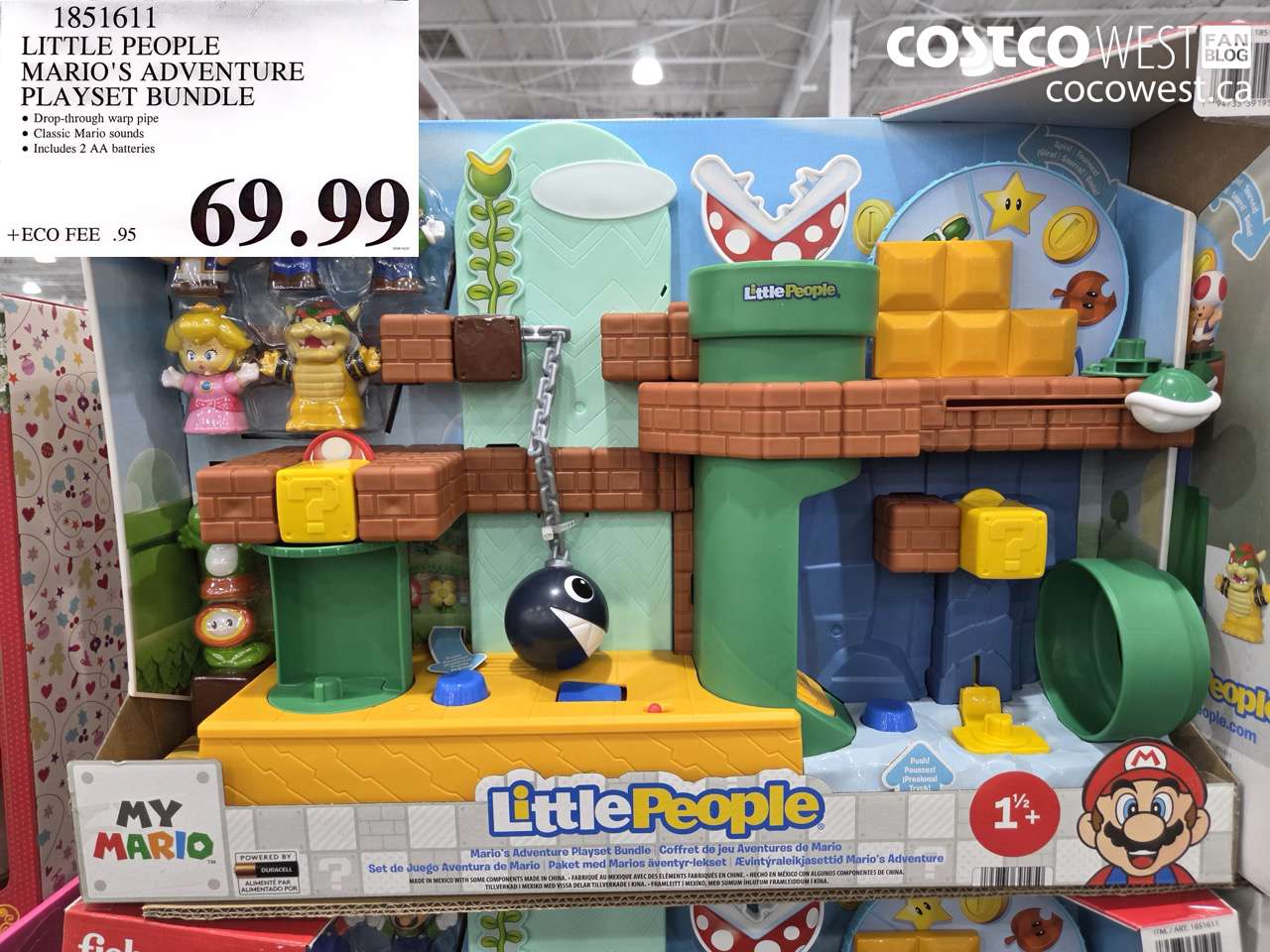 1851611 LITTLE PEOPLE MARIO'S ADVENTURE PLAYSET BUNDLE $69.99