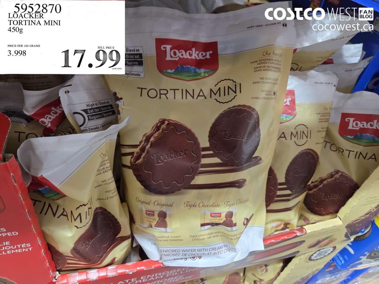 5952870 LOACKER TORTINA MINI 450G $17.99