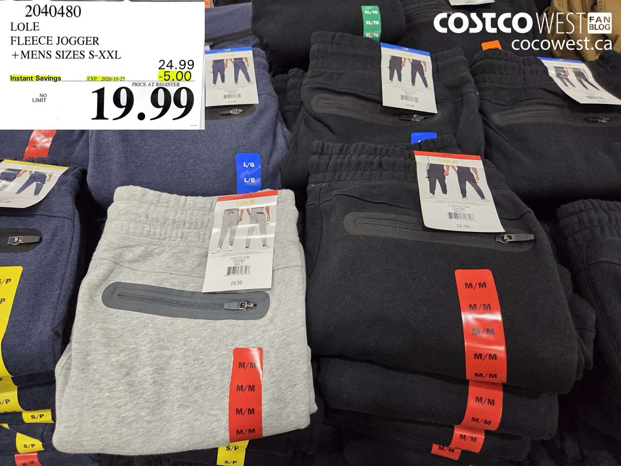 2040480 LOLE FLEECE JOGGER + MENS SIZES S-XXL ($5.00 INSTANT SAVINGS EXPIRES ON 2026-10-25) $19.99