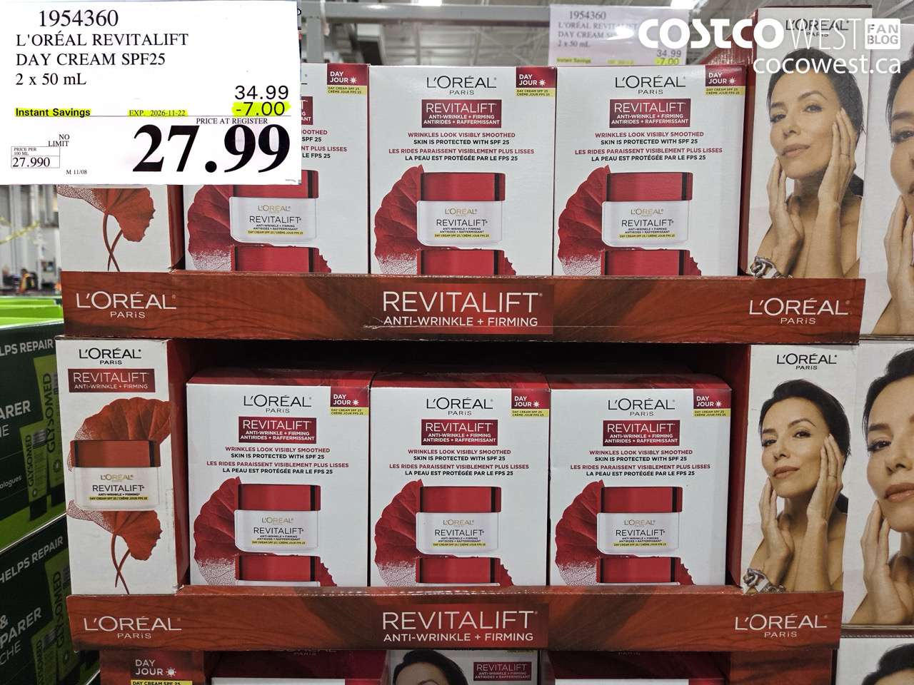 1954360 L'ORÉAL REVITALIFT DAY CREAM SPF25 2 X 50 ML ($7.00 INSTANT SAVINGS EXPIRES ON 2026-11-22) $27.99