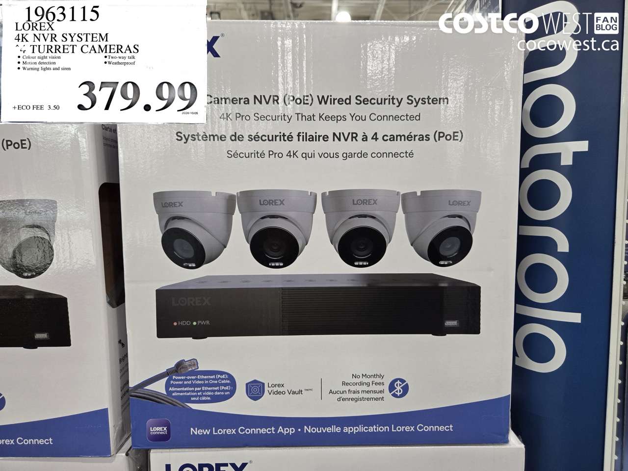 1963115 LOREX 4K NVR SYSTEM 4 TURRET CAMERAS $379.99