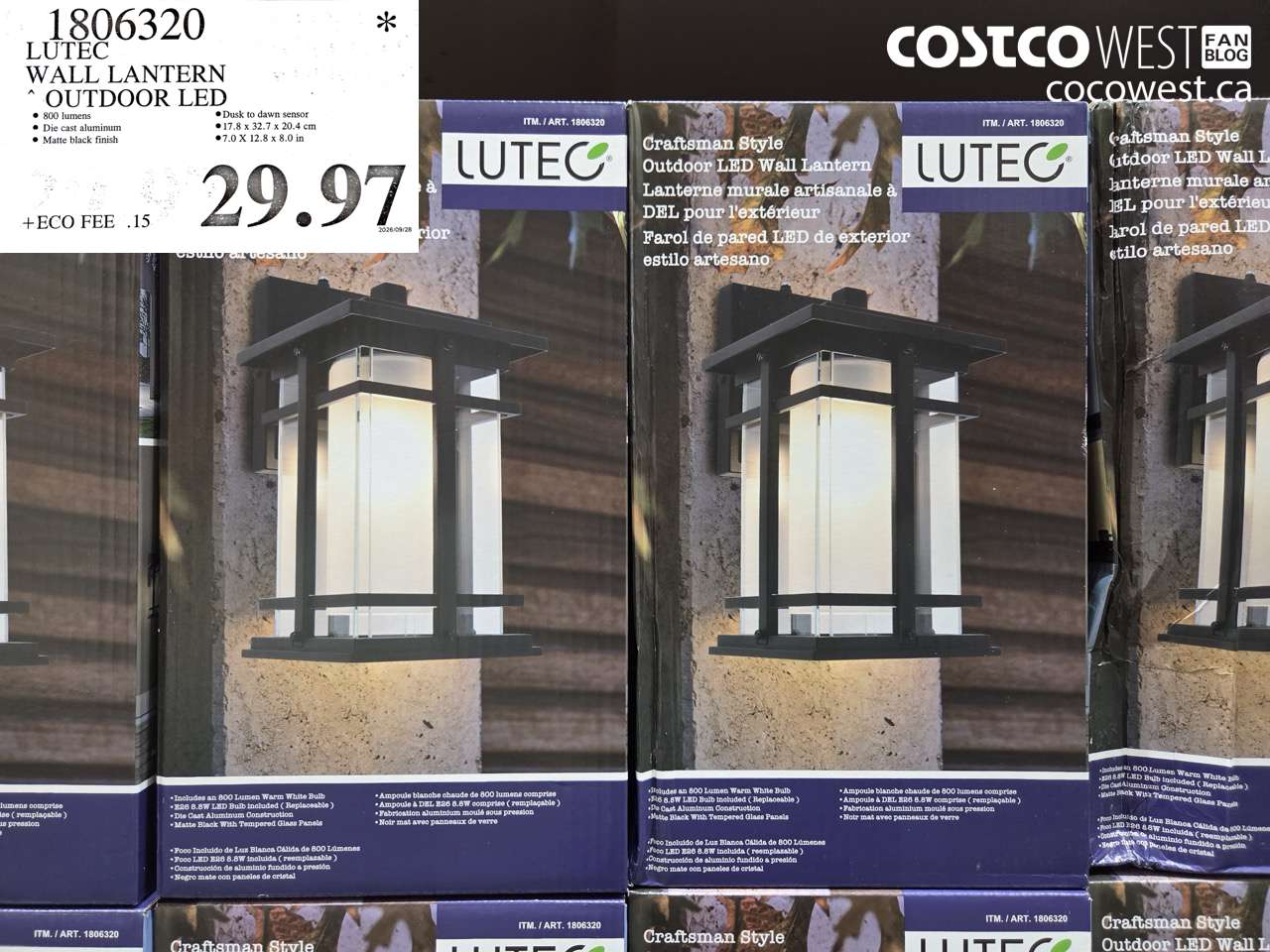 1806320 LUTEC WALL LANTERN OUTDOOR LED $29.97