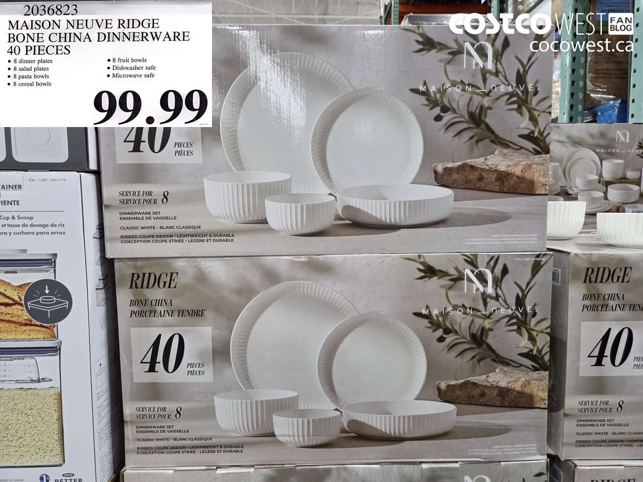 2036823 MAISON NEUVE RIDGE BONE CHINA DINNERWARE 40 PIECES $99.99