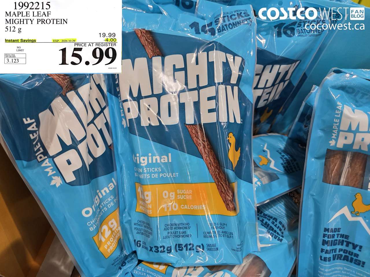 1992215 MAPLE LEAF MIGHTY PROTEIN 512 G ($4.00 INSTANT SAVINGS EXPIRES ON 2026-10-29) $15.99