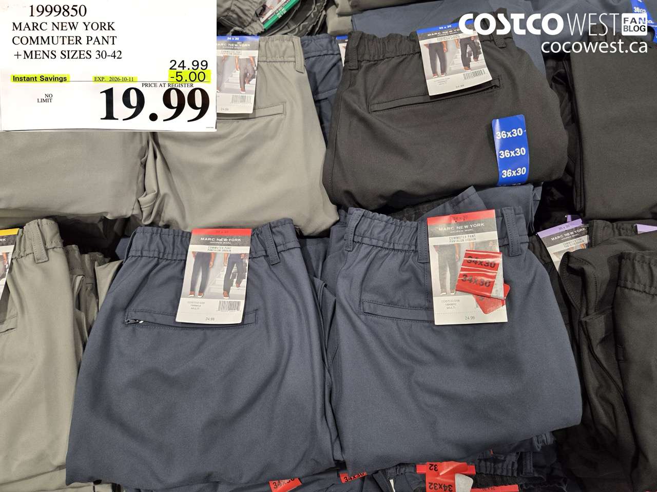 1999850 MARC NEW YORK COMMUTER PANT MENS SIZES 30-42 ($5.00 INSTANT SAVINGS EXPIRES ON 2026-10-11) $19.99