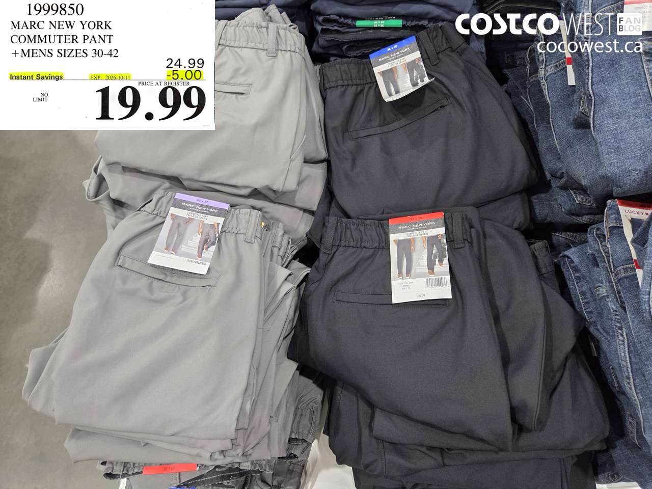 1999850 MARC NEW YORK COMMUTER PANT MENS SIZES 30-42 ($5.00 INSTANT SAVINGS EXPIRES ON 2026-10-11) $19.99
