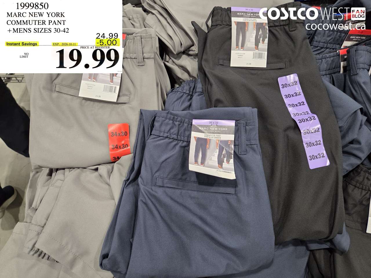 1999850 MARC NEW YORK COMMUTER PANT MENS SIZES 30-42 ($5.00 INSTANT SAVINGS EXPIRES ON 2026-10-11) $19.99