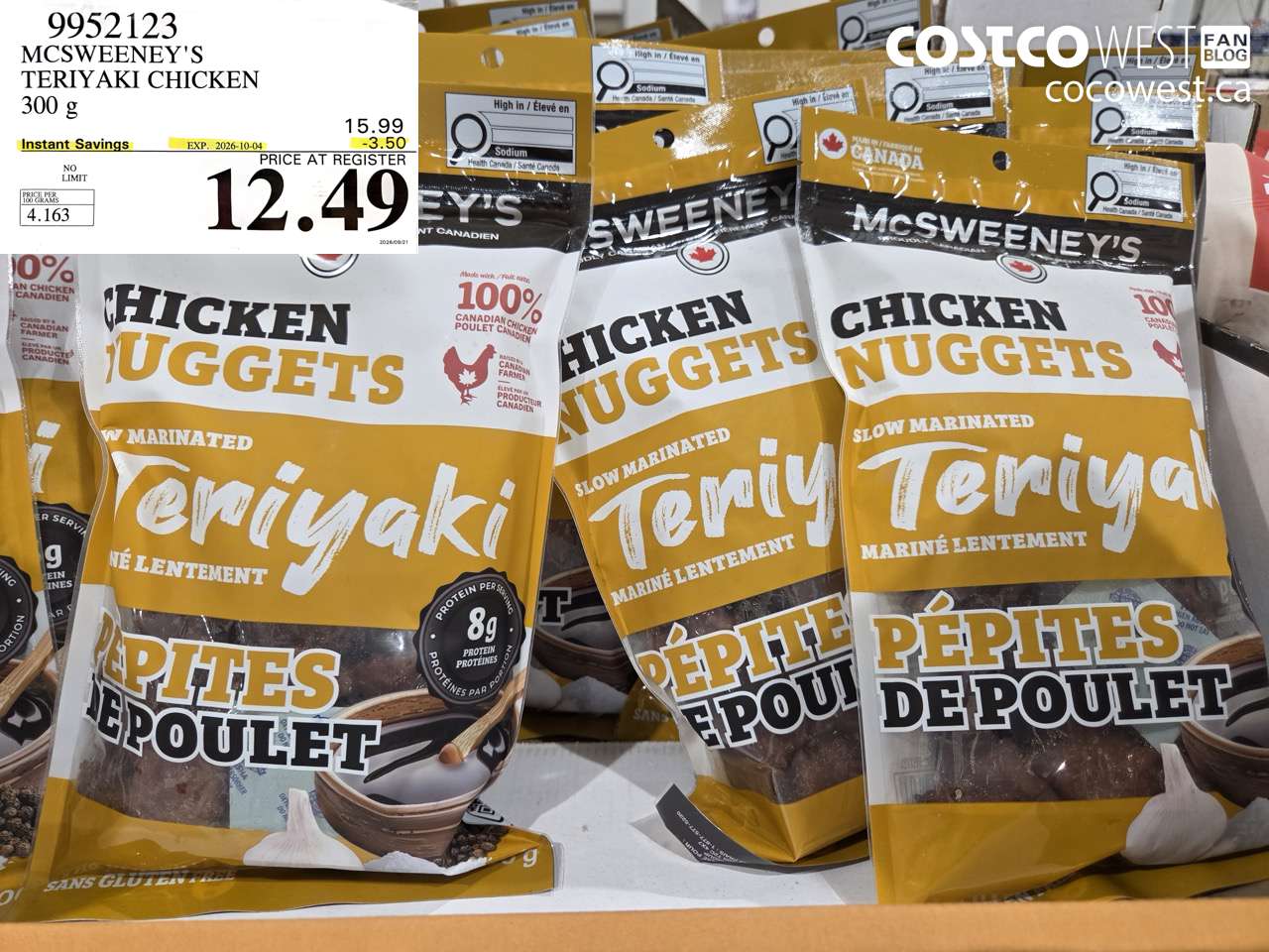 9952123 MCSWEENEY'S TERIYAKI CHICKEN 300 G ($3.50 INSTANT SAVINGS EXPIRES ON 2026-10-04) $12.49