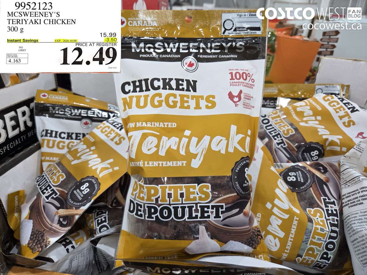 9952123 MCSWEENEY'S TERIYAKI CHICKEN 300 G ($3.50 INSTANT SAVINGS EXPIRES ON 2026-10-09) $12.49
