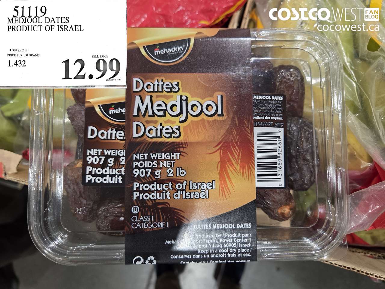 51119 MEDJOOL DATES PRODUCT OF ISRAEL $12.99