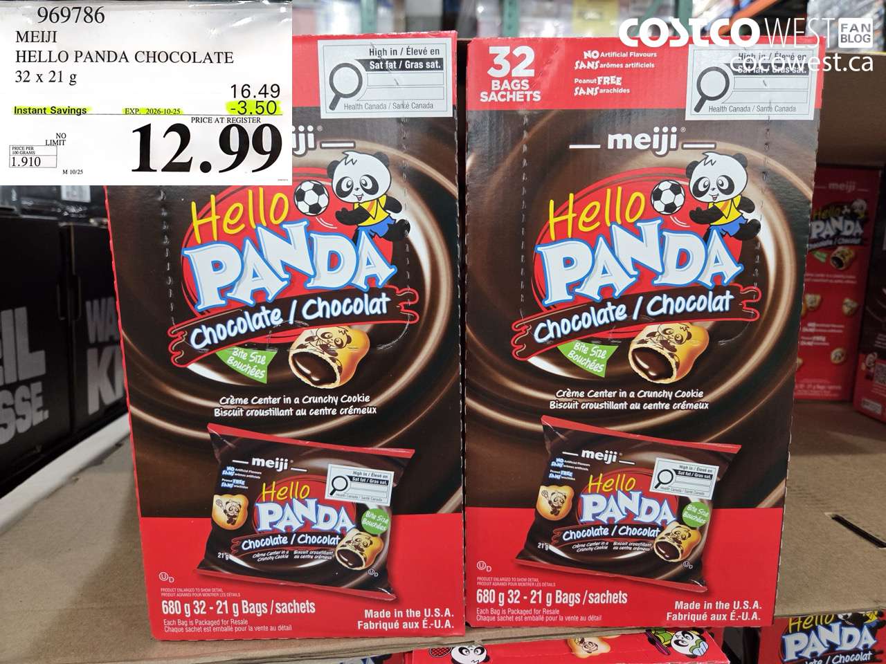 969786 MEIJI HELLO PANDA CHOCOLATE 32 X 21 G ($3.50 INSTANT SAVINGS EXPIRES ON 2026-10-25) $12.99