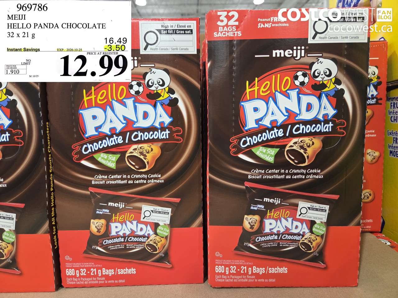 969786 MEIJI HELLO PANDA CHOCOLATE 32 X 21 G ($3.50 INSTANT SAVINGS EXPIRES ON 2026-10-25) $12.99