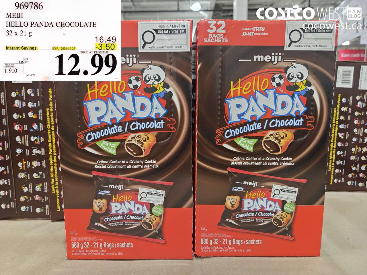 969786 MEIJI HELLO PANDA CHOCOLATE 32 X 21 G ($3.50 INSTANT SAVINGS EXPIRES ON 2026-10-25) $12.99