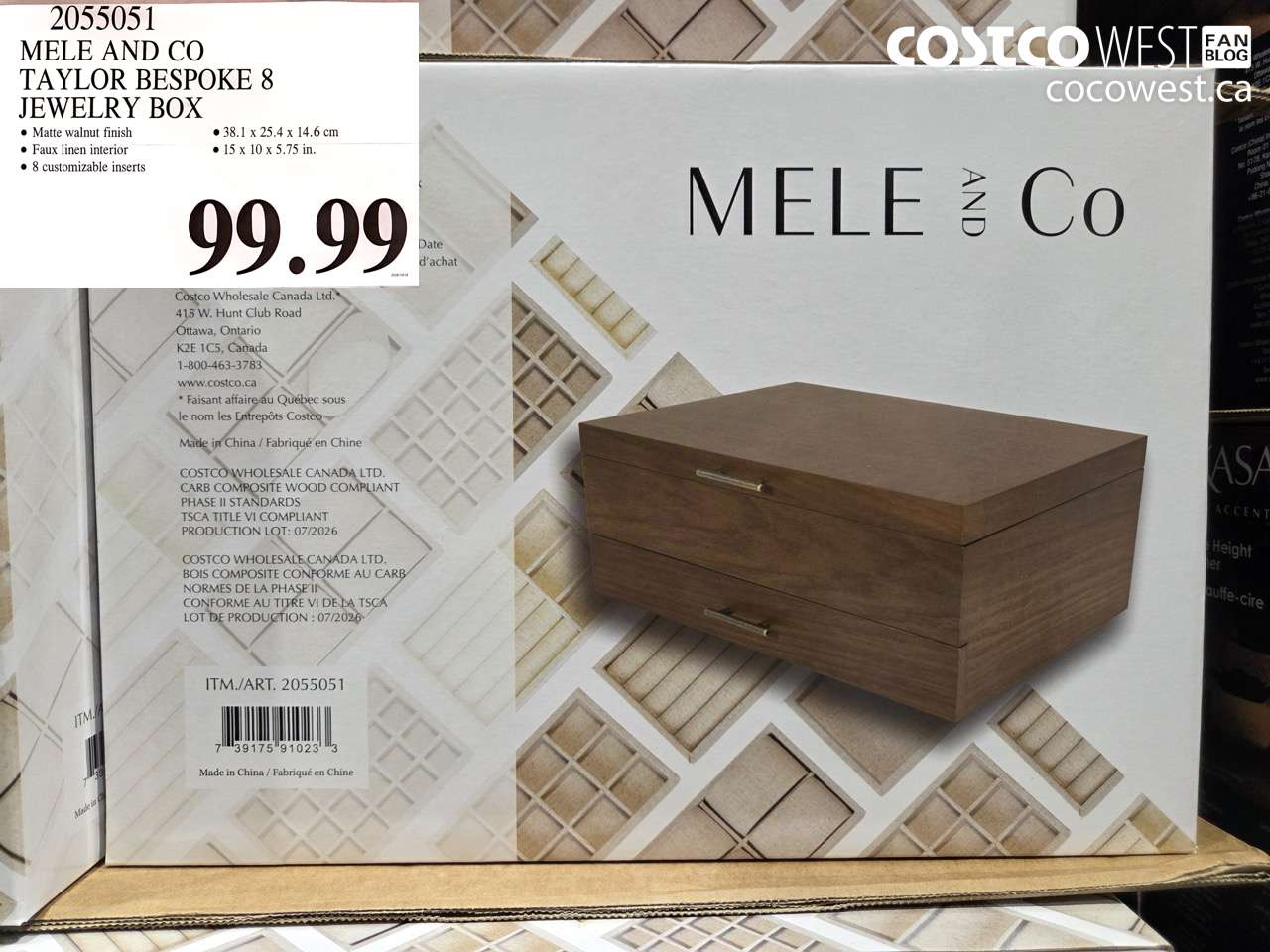 2055051 MELE AND CO TAYLOR BESPOKE 8 JEWELRY BOX $99.99