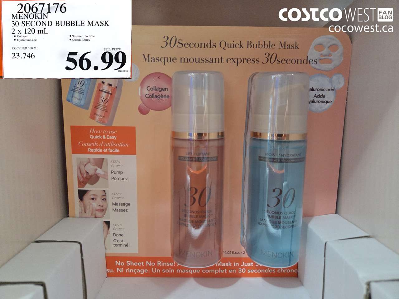 2067176 MENOKIN 30 SECOND BUBBLE MASK 2 X 120 ML $56.99