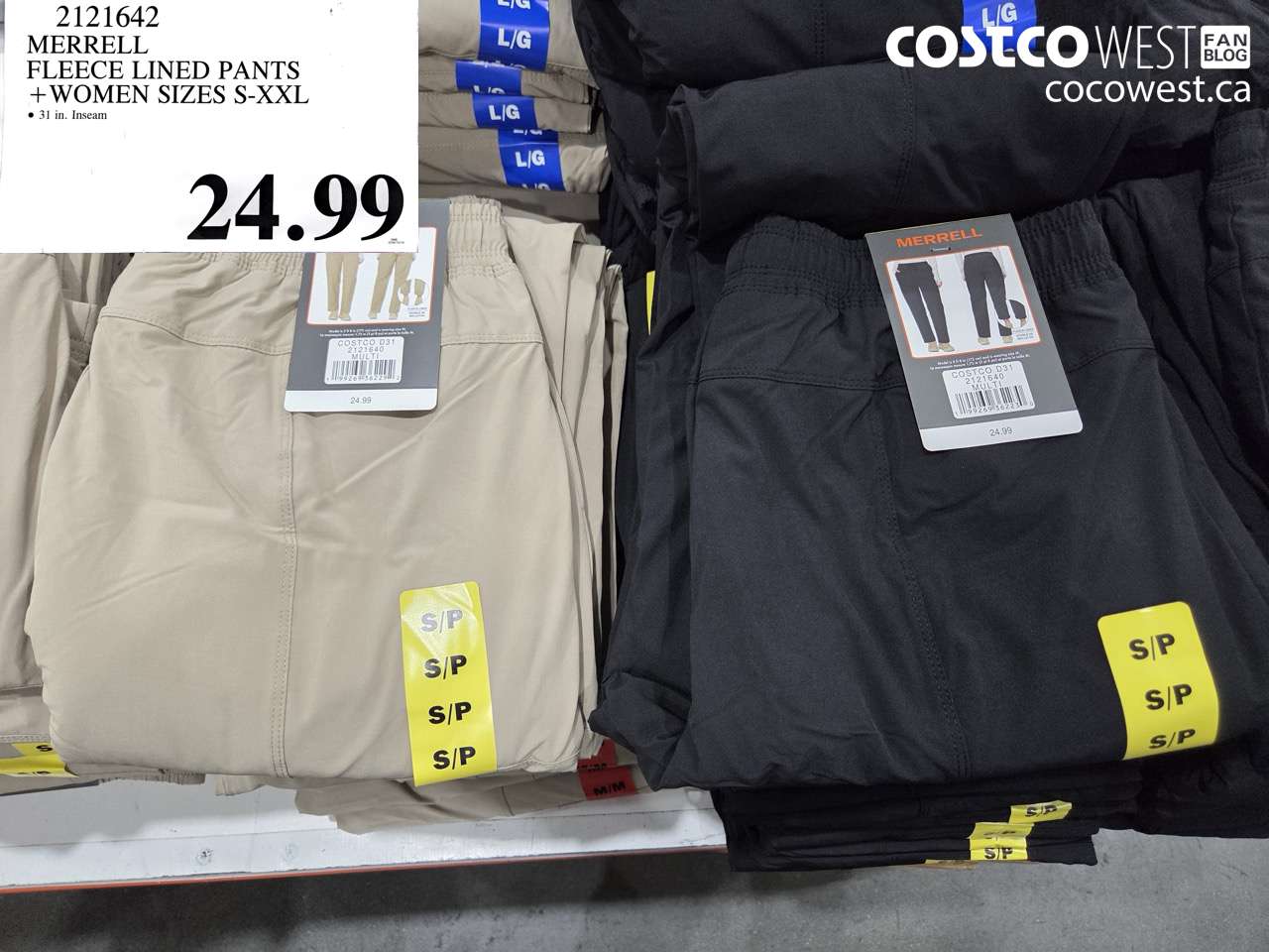 2121642 MERRELL FLEECE LINED PANTS WOMEN SIZES S-XXL $24.99