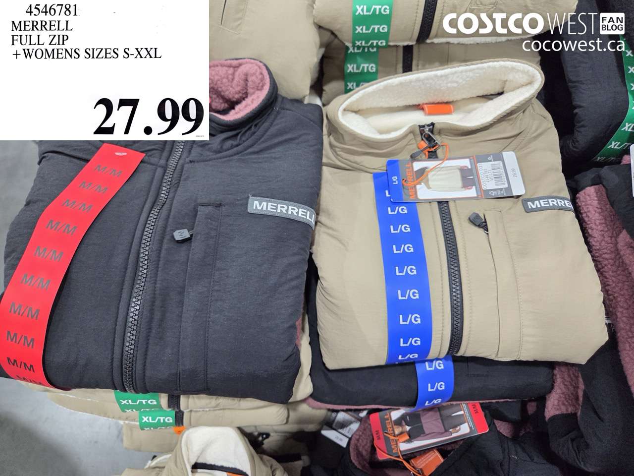4546781 MERRELL FULL ZIP + WOMENS SIZES S-XXL $27.99