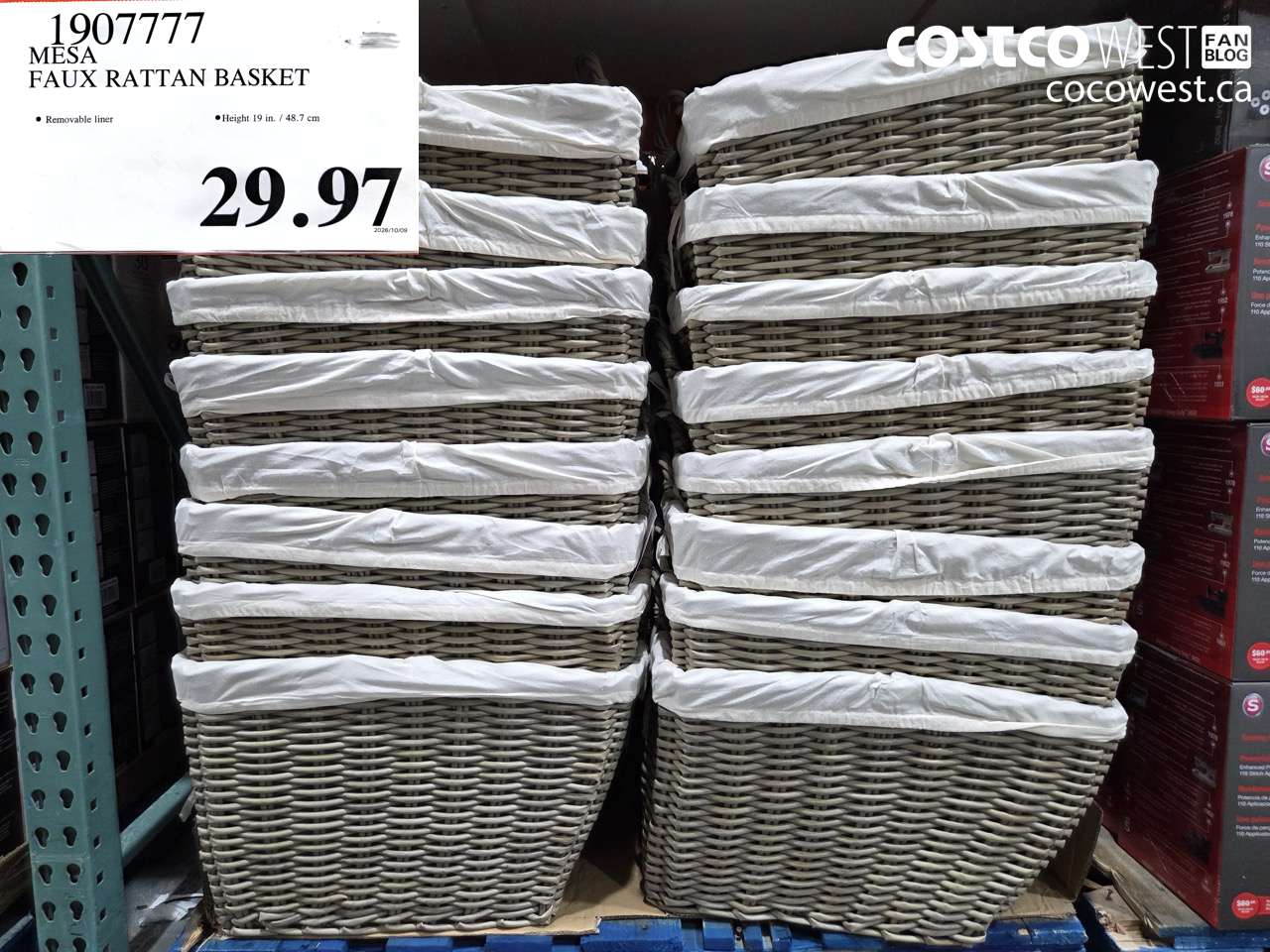 1907777 MESA FAUX RATTAN BASKET $29.97