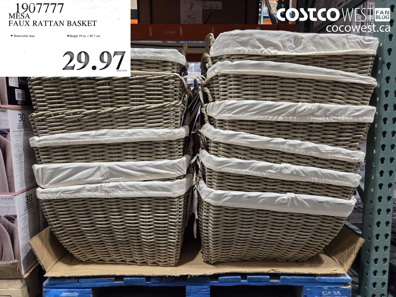 1907777 MESA FAUX RATTAN BASKET $29.97