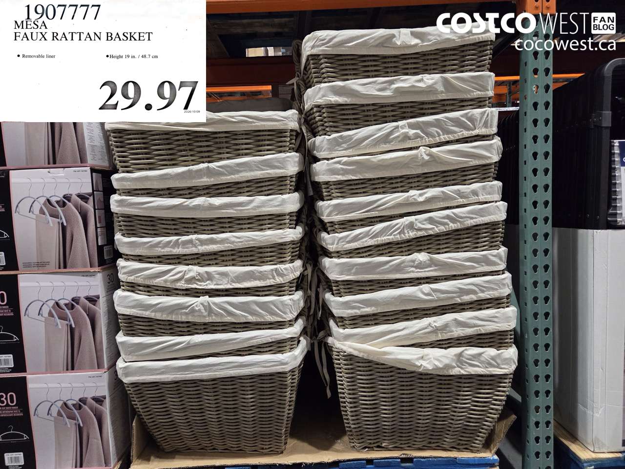 1907777 MESA FAUX RATTAN BASKET $29.97