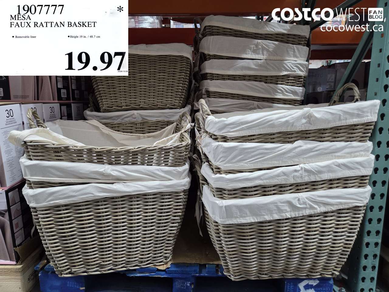 1907777 MESA FAUX RATTAN BASKET $19.97