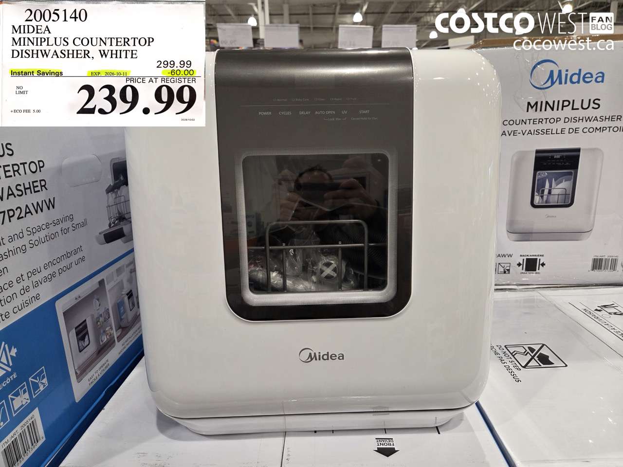 2005140 MIDEA MINIPLUS COUNTERTOP DISHWASHER, WHITE ($60.00 INSTANT SAVINGS EXPIRES ON 2026-10-11) $239.99