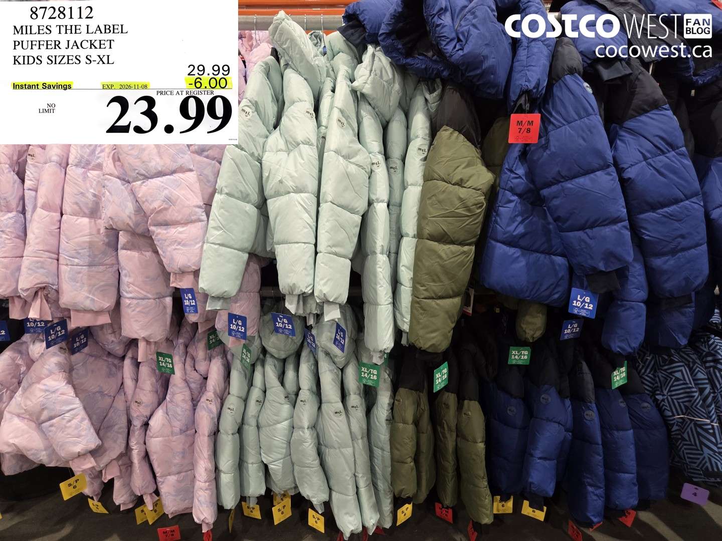 8728112 MILES THE LABEL PUFFER JACKET KIDS SIZES S-XL ($6.00 INSTANT SAVINGS EXPIRES ON 2026-11-08) $23.99