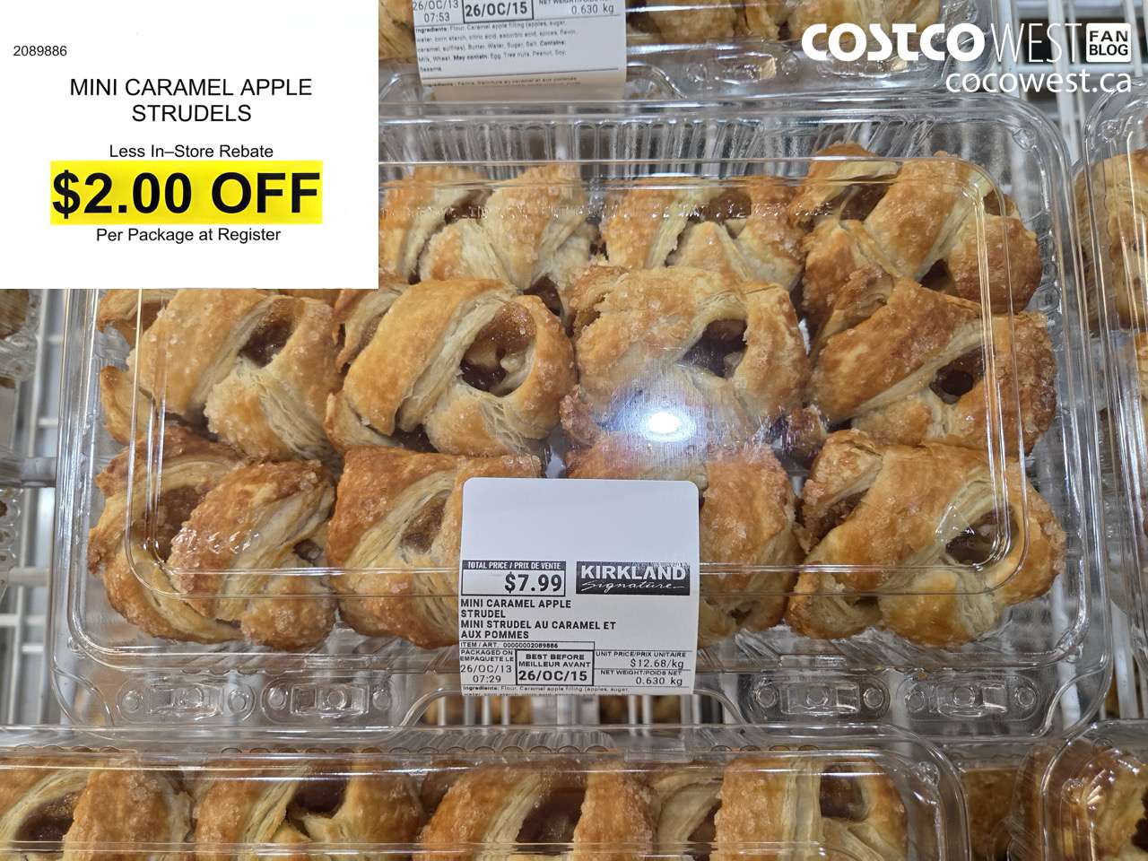 2089886 MINI CARAMEL APPLE STRUDELS ($2.00 INSTANT SAVINGS)