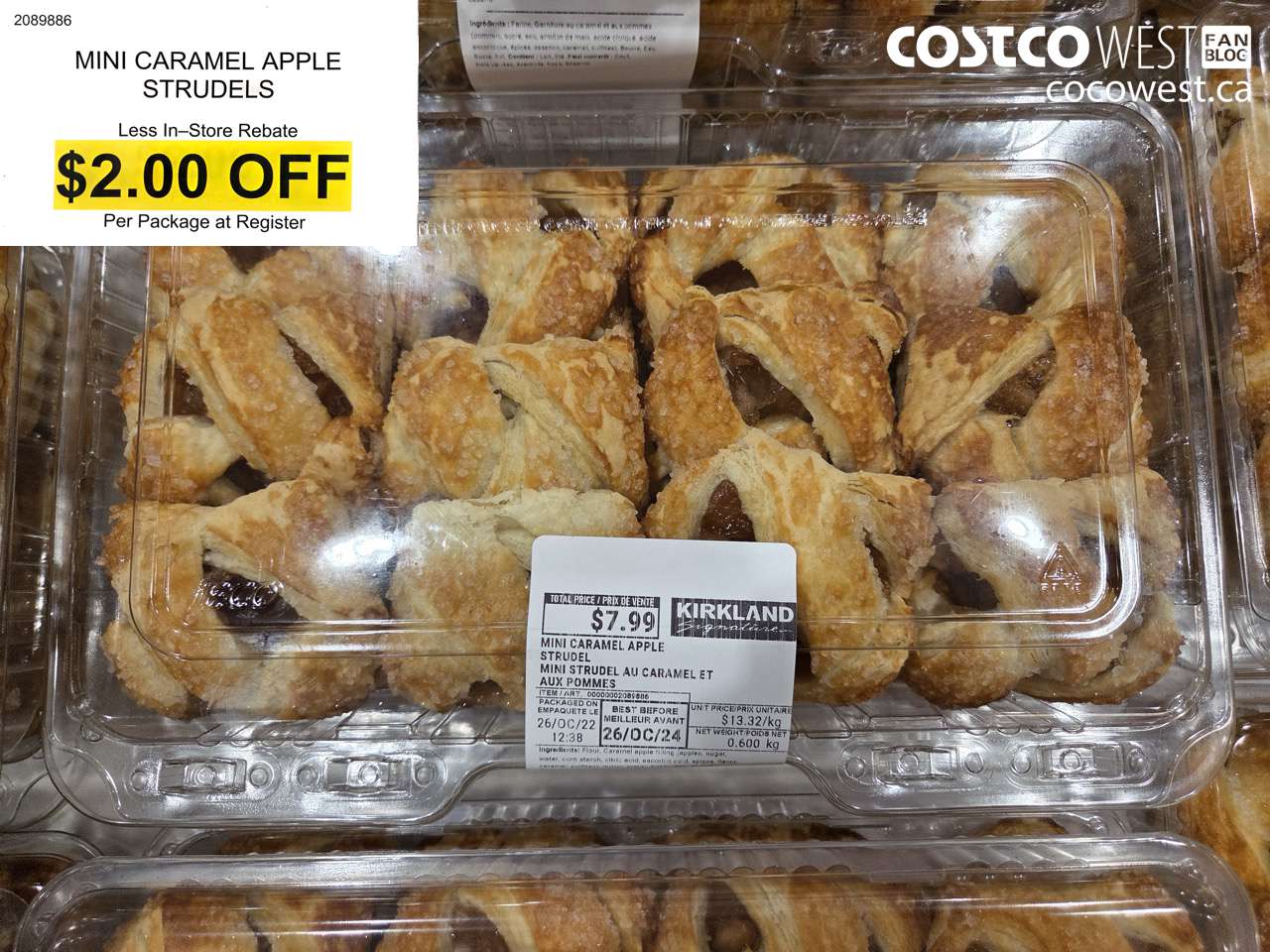 2089886 MINI CARAMEL APPLE STRUDELS ($2.00 INSTANT SAVINGS)
