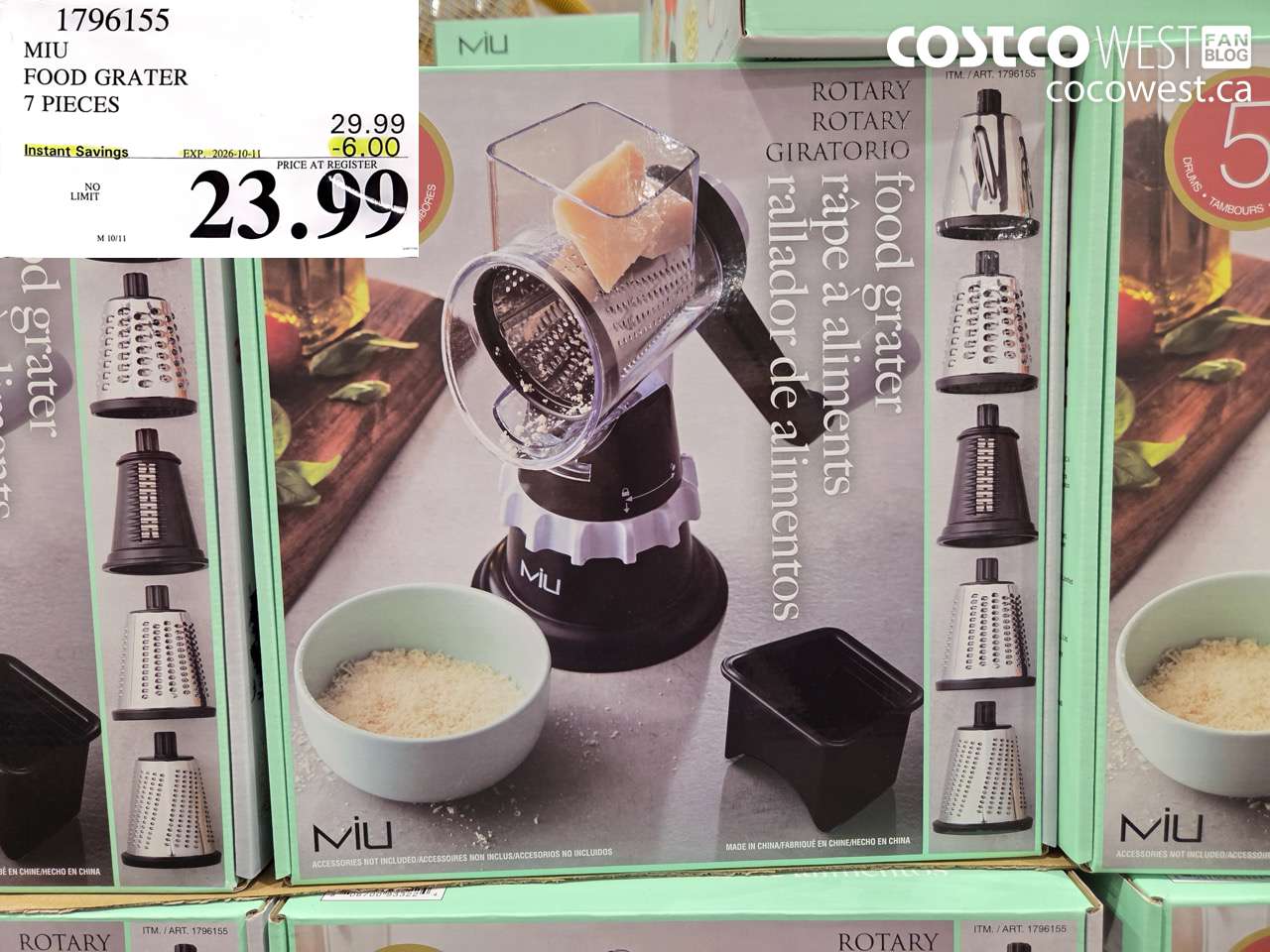 1796155 MIU FOOD GRATER 7 PIECES ($6.00 INSTANT SAVINGS EXPIRES ON 2026-10-11) $23.99