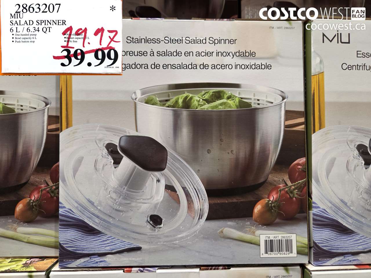 2863207 MIU SALAD SPINNER 6 L / 6.34 QT $19.97