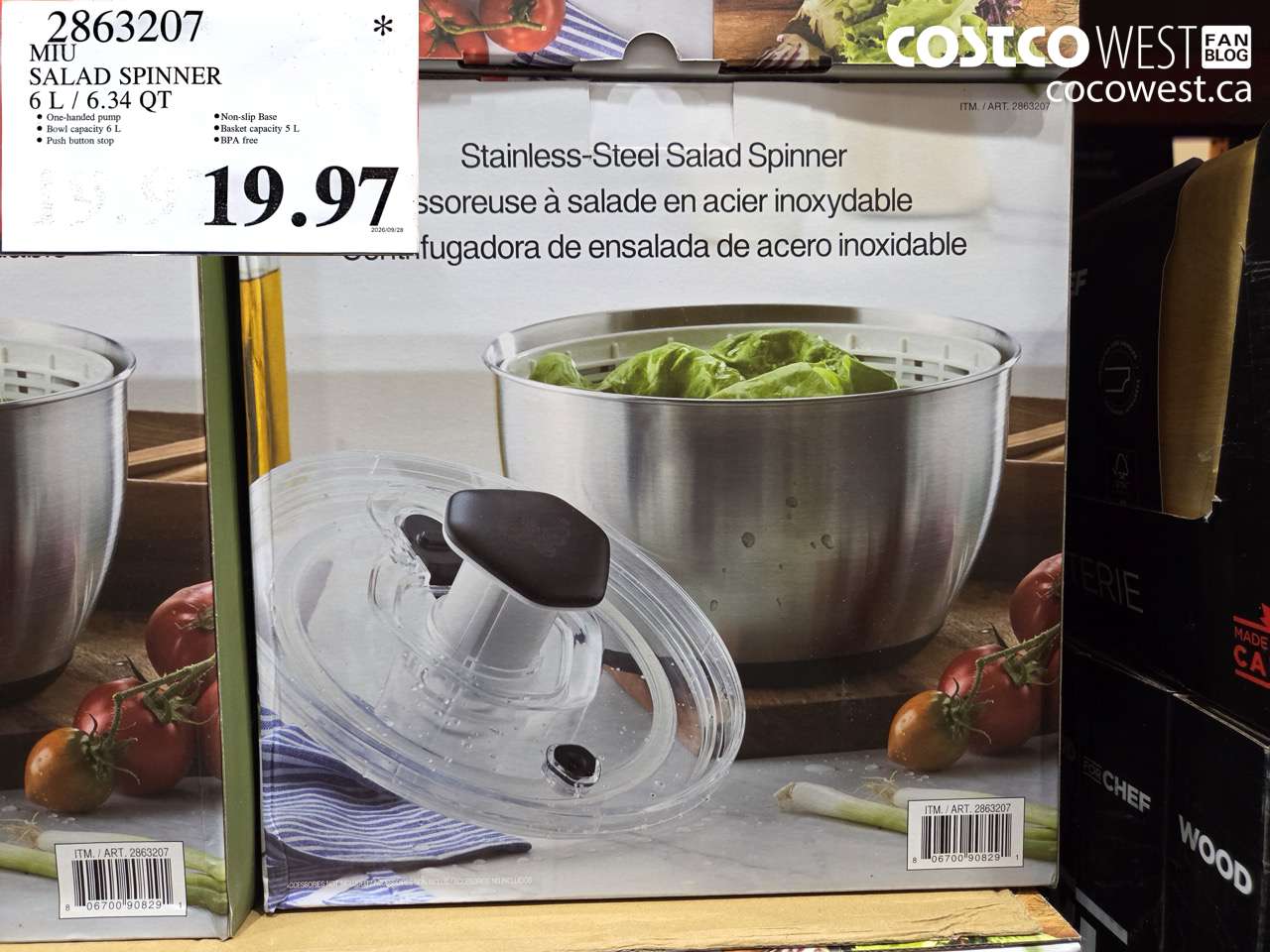 2863207 MIU SALAD SPINNER 6 L / 6.34 QT $19.97
