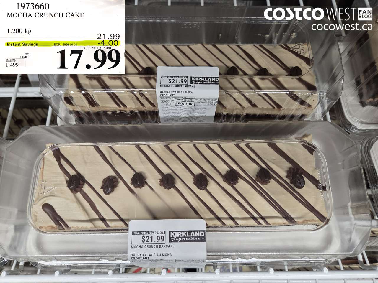 1973660 MOCHA CRUNCH CAKE 1.200 KG ($4.00 INSTANT SAVINGS EXPIRES ON 2026-10-04) $17.99