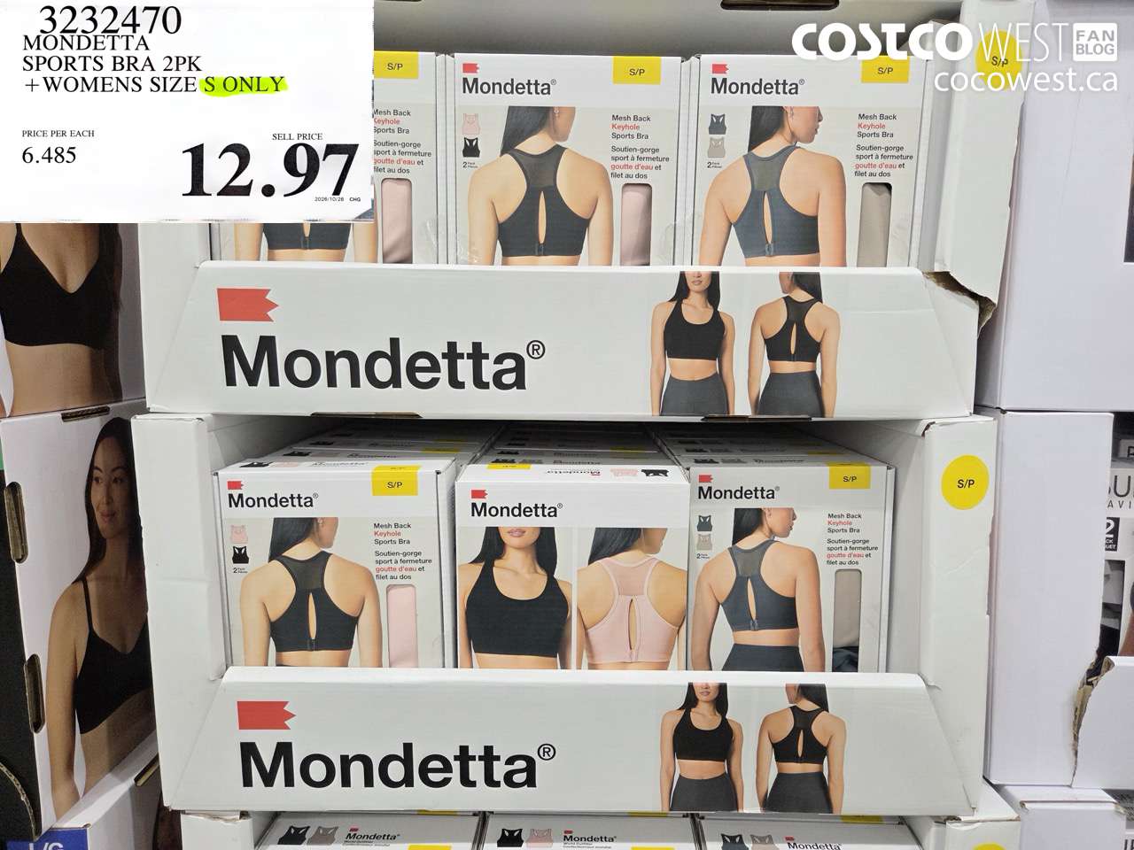 3232470 MONDETTA SPORTS BRA 2PK WOMENS SIZE S ONLY $12.97