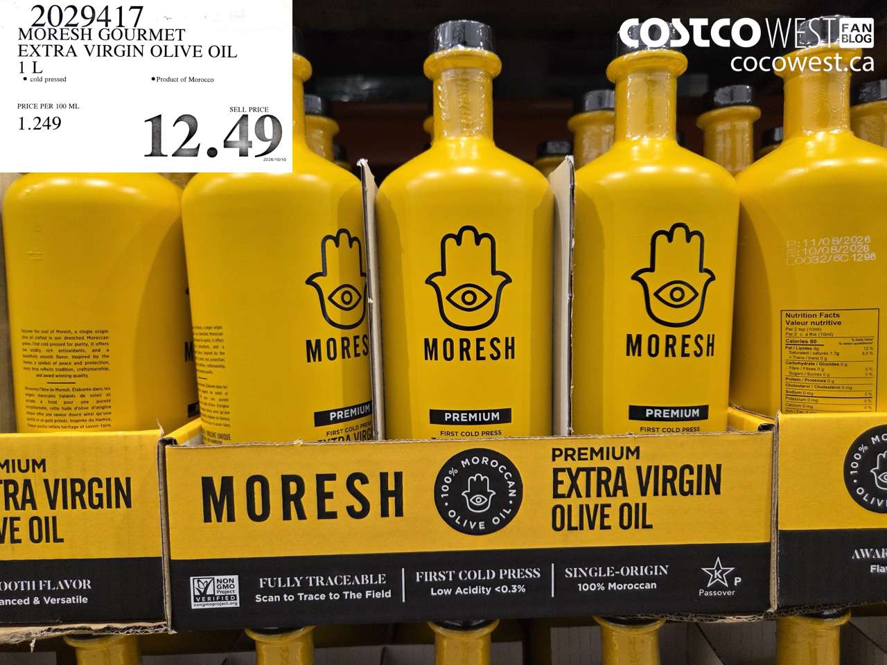 2029417 MORESH GOURMET EXTRA VIRGIN OLIVE OIL 1 L $12.49